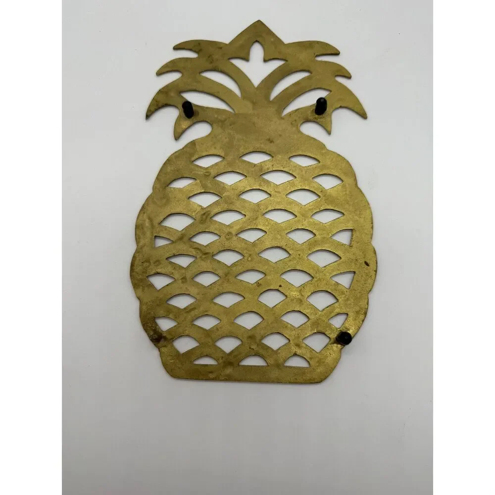 Vintage Solid‎ Brass Trivet Pineapple Design Decor Pot Holder
